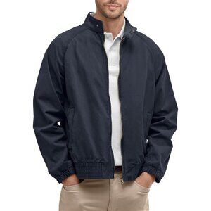 Men's Stylish Bomber Jacket Lightweight Blue Coat Two-Way Zipper All Season